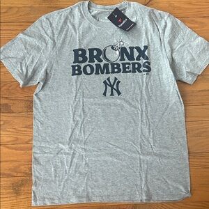NWT! Fanatics Gray Bronx Bombers Short Sleeve Tee